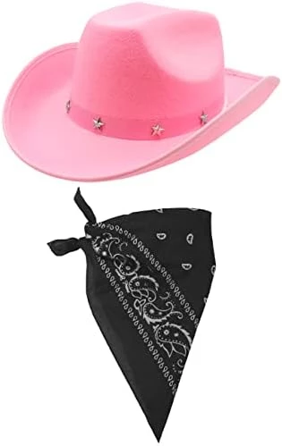 ILOVEFANCYDRESS COWBOY FANCY DRESS ACCESSORY SET COSTUME PINK COWBOY HAT WITH STAR STUDDED BAND & COLOURED PAISLEY BANDANA WILD WEST WESTERN SHERIFF BANDANA (PINK BANDANA) 5 ILOVEFANCYDRESS COWBOY FANCY DRESS ACCESSORY SET COSTUME PINK COWBOY HAT WITH STAR STUDDED BAND & COLOURED PAISLEY BANDANA WILD WEST WESTERN SHERIFF BANDANA (PINK BANDANA) - Image 5