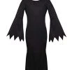 Girls Halloween Gothic Dress - Black Dress With Jagged Edges - Kids Vampire Witch Halloween Fancy Dress Costume