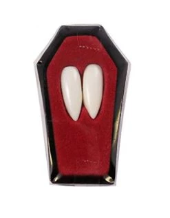 VAMPIRE FANGS DRACULA TEETH CAPS & PUTTY HALLOWEEN FANCY DRESS VAMP TEETH