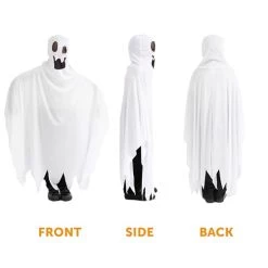 Childs Halloween Ghost Costume - White Jagged Edge Tunic With Attached Ghost Mask - Kids Friendly Ghost Halloween Fancy Dress Costume 10 Childs Halloween Ghost Costume - White Jagged Edge Tunic With Attached Ghost Mask - Kids Friendly Ghost Halloween Fancy Dress Costume -I Love Fancy Dress Ltd Shop 31MzzQgy7pL