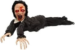 I LOVE FANCY DRESS Animatronic Crawling Zombie Halloween Decoration - Red Light Up Eyes & Sound Effects - Wailing Zombie Prop With Motorised Arms - Halloween Props - Pack Of 1 -I Love Fancy Dress Ltd Shop 31R6pP4BAAL. AC