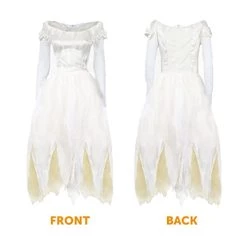Ladies Ghost Bride Fancy Dress Costume - Halloween Corpse Bride Costume Ragged White Wedding Dress - Perfect For Halloween Or Horror Themed Parties -I Love Fancy Dress Ltd Shop 31RJa4 xIVL