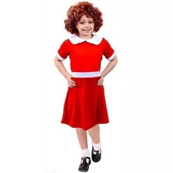 Girls Little Orphan Girl Fancy Dress Costume - Red Dress With Ginger Curly Afro Wig Book Week Costume Musical Character -I Love Fancy Dress Ltd Shop 31UM5E1mcL