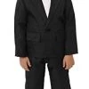CHILDS EVIL PUPPET FANCY DRESS COSTUME - CHILD HALLOWEEN COSTUME - BLACK SUIT, RED BOW TIE, FACEPAINT, WIG AND GLOVES - PERFECT FOR MOVIE THEMED FANCY DRESS