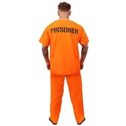 Adults Unisex Prisoners Costume With Cuffs - Orange Prisoner Top, Matching Orange Trousers, Prop Handcuffs – Cops & Robbers, Halloween Fancy Dress -I Love Fancy Dress Ltd Shop 31Vlgiygi7L