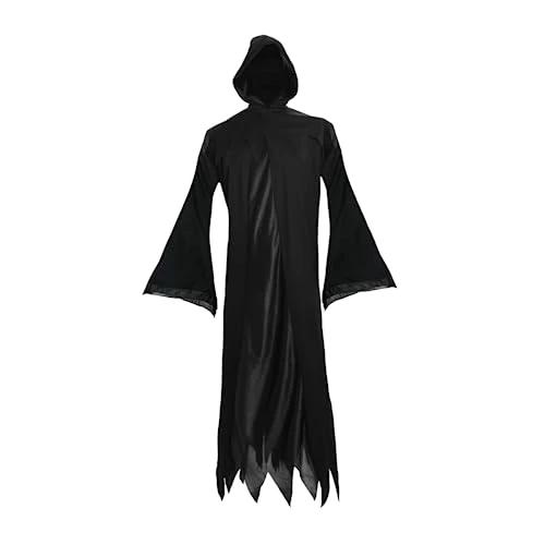 Adults Screamer Mask Halloween Costume Set - Scary Movie Fancy Dress - Black Robe + Fake Knife + Mask + Gloves 5 Adults Screamer Mask Halloween Costume Set - Scary Movie Fancy Dress - Black Robe + Fake Knife + Mask + Gloves - Image 5