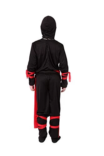 DRAGON NINJA COSTUME - BLACK AND RED NINJA SUIT WITH RED DRAGON SYMBOL + RED BANDANA - KIDS NINJA FANCY DRESS COSTUME 3 DRAGON NINJA COSTUME - BLACK AND RED NINJA SUIT WITH RED DRAGON SYMBOL + RED BANDANA - KIDS NINJA FANCY DRESS COSTUME - Image 3