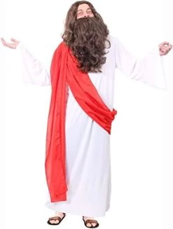Jesus Christ Costume - White Robe With Red Sash - Mens Funny Fancy Dress Party Costume -I Love Fancy Dress Ltd Shop 31pNfloBVLL. AC