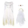 Ladies Ghost Bride Fancy Dress Costume - Halloween Corpse Bride Costume Ragged White Wedding Dress - Perfect For Halloween Or Horror Themed Parties