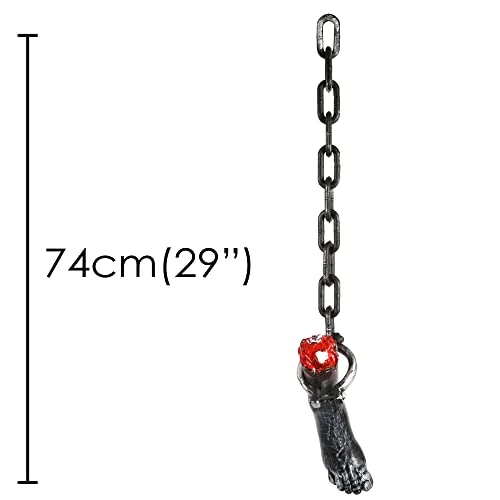 I LOVE FANCY DRESS Chained Severed Foot Halloween Prop Decoration - 74cm 29 Inch - Creepy - Halloween Props - Pack Of 3 2 I LOVE FANCY DRESS Chained Severed Foot Halloween Prop Decoration - 74cm 29 Inch - Creepy - Halloween Props - Pack Of 3 - Image 2