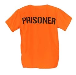 Womans Unisex Prisoners Costume With Cuffs - Orange Prisoner Top, Matching Orange Trousers, Prop Handcuffs – Cops & Robbers, Halloween Fancy Dress -I Love Fancy Dress Ltd Shop 31uWS8DAU0L