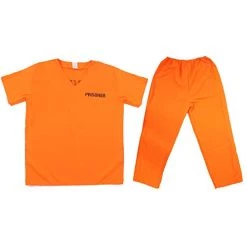 Womans Unisex Prisoners Costume With Cuffs - Orange Prisoner Top, Matching Orange Trousers, Prop Handcuffs – Cops & Robbers, Halloween Fancy Dress -I Love Fancy Dress Ltd Shop 31zxsOJPG8L