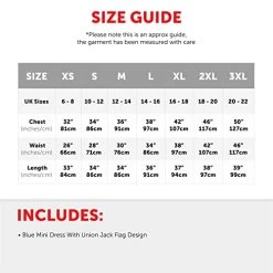 Ladies Union Jack Dress - Red, White And Blue Union Jack Flag Classic Dress - 90s Music Icons, Brit Pop, VE Day, King's Coronation Fancy Dress 13 Ladies Union Jack Dress - Red, White And Blue Union Jack Flag Classic Dress - 90s Music Icons, Brit Pop, VE Day, King's Coronation Fancy Dress -I Love Fancy Dress Ltd Shop 41 H1OIS5YL 1