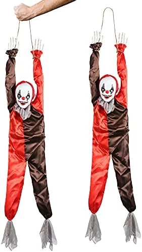 I LOVE FANCY DRESS Scary Clown Halloween Prop Animated Decoration - Red Light Up Eyes & Sound Effects - Noise Activated Hanging Clown Prop With Motorised Legs - Halloween Props - Pack Of 1 8 I LOVE FANCY DRESS Scary Clown Halloween Prop Animated Decoration - Red Light Up Eyes & Sound Effects - Noise Activated Hanging Clown Prop With Motorised Legs - Halloween Props - Pack Of 1 - Image 8