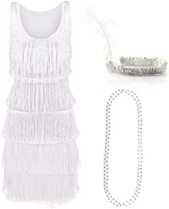 Deluxe Flapper Dress -Ladies Deluxe Flapper Costume With Matching Sequin Headband, And Silver Pearl Necklace - 1920's Party Dress 19 Deluxe Flapper Dress -Ladies Deluxe Flapper Costume With Matching Sequin Headband, And Silver Pearl Necklace - 1920's Party Dress -I Love Fancy Dress Ltd Shop 4115anuFTL. AC