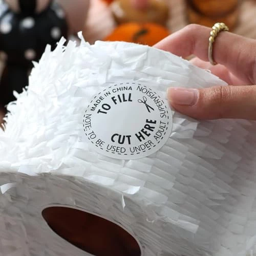 Halloween Skull Pinata - Pack Of 1 - White Skull Shaped Pinata And Face Stickers - Fun Kids Halloween Party Activity Decoration 4 Halloween Skull Pinata - Pack Of 1 - White Skull Shaped Pinata And Face Stickers - Fun Kids Halloween Party Activity Decoration - Image 4