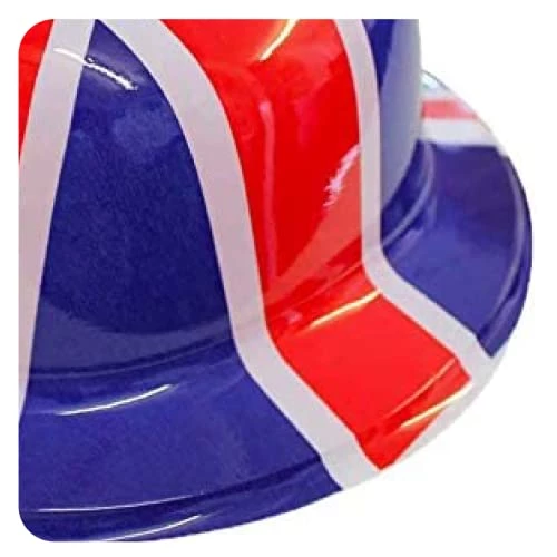 I LOVE FANCY DRESS Union Jack Bowler Hat - British Flag Plastic Bowler Hats β VE Day, King's Coronation, Queens Jubilee, Britain Celebrations 6 I LOVE FANCY DRESS Union Jack Bowler Hat - British Flag Plastic Bowler Hats β VE Day, King's Coronation, Queens Jubilee, Britain Celebrations - Image 6