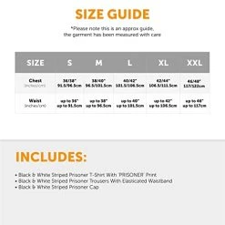 Adults Prisoner Costume - Mens Womens Convict Fancy Dress - Black & White Striped Top, Matching Trousers & Hat - Unisex TV & Film/Halloween Dress Up 9 Adults Prisoner Costume - Mens Womens Convict Fancy Dress - Black & White Striped Top, Matching Trousers & Hat - Unisex TV & Film/Halloween Dress Up -I Love Fancy Dress Ltd Shop 412LomdwS8L