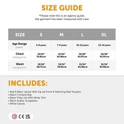 Childs King Of POP Costume Fancy Dress - Red Thriller Jacket + Trousers, Black Wig, Black Hat, Sunglasses & White Gloves - Superstar Outfit Jacko Popstar Halloween 12 Childs King Of POP Costume Fancy Dress - Red Thriller Jacket + Trousers, Black Wig, Black Hat, Sunglasses & White Gloves - Superstar Outfit Jacko Popstar Halloween -I Love Fancy Dress Ltd Shop 412ZXfeJNUL