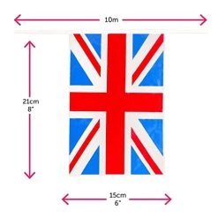 Union Jack Bunting - 60m 198ft - 288 Flag - Plastic All Weather Great Britain Bunting Decoration For Indoor Outdoor Sporting Events, Street Parties, Festivals And Celebrations -I Love Fancy Dress Ltd Shop 412lYdh7NmL