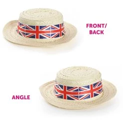 I LOVE FANCY DRESS Union Jack Flag Boater Hat - British Flag Straw Boater Hats – The Kings Coronation, Ve Day, Jubilee Events, Britain Celebrations -I Love Fancy Dress Ltd Shop 412z98EPaQL 1