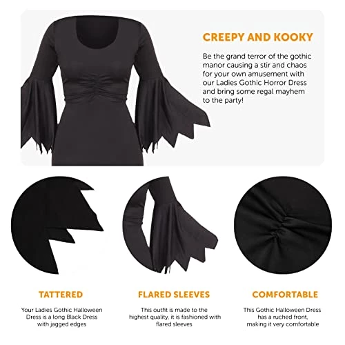 Ladies Gothic Halloween Dress - Perfect For Halloween Or Fancy Dress Events - UK 18/20 / X-Large 2 Ladies Gothic Halloween Dress - Perfect For Halloween Or Fancy Dress Events - UK 18/20 / X-Large - Image 2