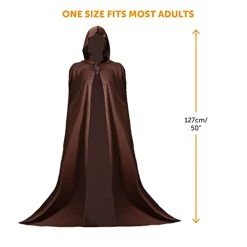 Adults Brown Cape Halloween Fancy Dress Costume Accessory - Unisex Long Brown Hooded Halloween Cape - Wizard Mage Cape Cloak -I Love Fancy Dress Ltd Shop 414wdpNzbCL