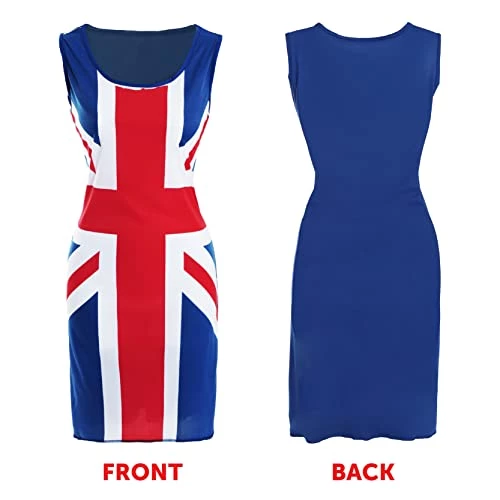 Ladies Union Jack Dress - Red, White And Blue Union Jack Flag Classic Dress - 90s Music Icons, Brit Pop, VE Day, King's Coronation Fancy Dress 5 Ladies Union Jack Dress - Red, White And Blue Union Jack Flag Classic Dress - 90s Music Icons, Brit Pop, VE Day, King's Coronation Fancy Dress - Image 5