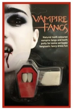 DRACULA VAMPIRE FANGS TEETH TOOTH CAPS HALLOWEEN MAKEUP (VAMPIRE FANGS)