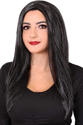 Ladies Halloween Gothic Dress Costume - XX-Large - Long Black Dress With Jagged Edges, Long Black Wig And White Facepaint - Ladies Vampire TV And Film Halloween Fancy Dress Costume 6 Ladies Halloween Gothic Dress Costume - XX-Large - Long Black Dress With Jagged Edges, Long Black Wig And White Facepaint - Ladies Vampire TV And Film Halloween Fancy Dress Costume - Image 6
