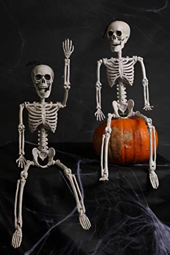 PACK OF 6: 60CM/2FT HANGING POSABLE SKELETON HALLOWEEN PROPS / DECORATIONS. SET A SPOOKY HALLOWEEN SCENE WITH THESE QUALITY POSEABLE SKELETONS. HALLOWEEN DECORATIONS FOR PARTIES. FANCY DRESS PROPS 2 PACK OF 6: 60CM/2FT HANGING POSABLE SKELETON HALLOWEEN PROPS / DECORATIONS. SET A SPOOKY HALLOWEEN SCENE WITH THESE QUALITY POSEABLE SKELETONS. HALLOWEEN DECORATIONS FOR PARTIES. FANCY DRESS PROPS - Image 2