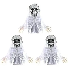 Scary Groundbreaking Skeleton Bride Halloween Prop With Flashing Colour-Changing Eyes - Perfect Decoration & Fancy Dress Party Prop Graveyard Tombstone - Pack Of 1
