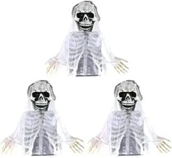 Scary Groundbreaking Skeleton Bride Halloween Prop With Flashing Colour-Changing Eyes - Perfect Decoration & Fancy Dress Party Prop Graveyard Tombstone - Pack Of 1 -I Love Fancy Dress Ltd Shop 418LH6qIbBL. AC 2