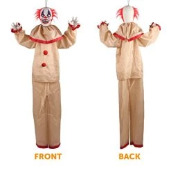 I LOVE FANCY DRESS LTD Animatronic Large Creepy Clown 160cm 63" Halloween Decoration - Red Light Up Eyes & Sound Effects - Moving Arms - Halloween Props - Pack Of 2 -I Love Fancy Dress Ltd Shop 418kNOjQBBL
