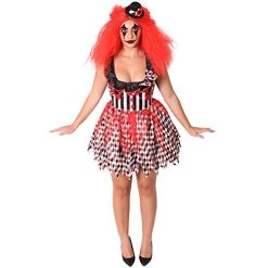 LADIES DELUXE SCARY EVIL KILLER CLOWN HALLOWEEN COSTUME. WOMENS HALLOWEEN HARLEQUIN CLOWN FANCY DRESS COSTUME WITH MINIATURE FASCINATOR HAT ON HEADBAND. SIZE: SMALL 13 LADIES DELUXE SCARY EVIL KILLER CLOWN HALLOWEEN COSTUME. WOMENS HALLOWEEN HARLEQUIN CLOWN FANCY DRESS COSTUME WITH MINIATURE FASCINATOR HAT ON HEADBAND. SIZE: SMALL -I Love Fancy Dress Ltd Shop 419VQObWL