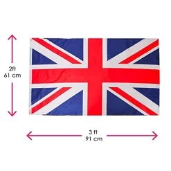 Union Jack 3ft X 2ft Flag Fancy Dress Decoration - Pack Of 2 Flags - Great Britain Flag With Grommets - Queens Jubilee, Football, Rugby - Sporting Events, Street Parties, Festivals And Celebrations -I Love Fancy Dress Ltd Shop 419drw1O5fL