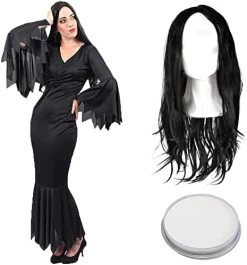 Ladies Halloween Gothic Dress Costume - XX-Large - Long Black Dress With Jagged Edges, Long Black Wig And White Facepaint - Ladies Vampire TV And Film Halloween Fancy Dress Costume 23 Ladies Halloween Gothic Dress Costume - XX-Large - Long Black Dress With Jagged Edges, Long Black Wig And White Facepaint - Ladies Vampire TV And Film Halloween Fancy Dress Costume -I Love Fancy Dress Ltd Shop 41AW9LUYEL. AC 2
