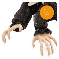 I LOVE FANCY DRESS Animatronic Crawling Zombie Halloween Decoration - Red Light Up Eyes & Sound Effects - Wailing Zombie Prop With Motorised Arms - Halloween Props - Pack Of 1 -I Love Fancy Dress Ltd Shop 41AbGPdw6L