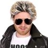 MENS 80S POP ICON WIG - 1980S FANCY DRESS POP STAR WIG BLONDE BROWN FUNKY HAIRSTYLE WIG - PACK OF 1