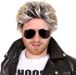 MENS 80S POP ICON WIG - 1980S FANCY DRESS POP STAR WIG BLONDE BROWN FUNKY HAIRSTYLE WIG - PACK OF 1 11 MENS 80S POP ICON WIG - 1980S FANCY DRESS POP STAR WIG BLONDE BROWN FUNKY HAIRSTYLE WIG - PACK OF 1 -I Love Fancy Dress Ltd Shop 41C4oaagBtL. AC