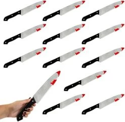 Halloween Knife Prop - Pack Of 1-30cm Long Fake Bloody Knife With Black Handle - Halloween Slasher Bloody Knife Fancy Dress Prop Accessory -I Love Fancy Dress Ltd Shop 41CB0jlzFDL. AC