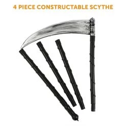 Childs Grim Reaper Halloween Fancy Dress Costume Set - Black Robe + 134 Cm Scythe + Gloves - Boys Death Reaper Set -I Love Fancy Dress Ltd Shop 41CKoj4DiFL