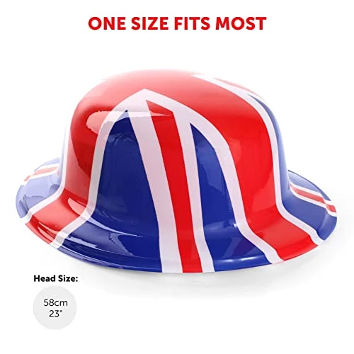 Adults Union Jack Costume - Union Jack Waistcoat + Union Jack Bowtie And Union Jack Bowler Hat - King's Coronation Fancy Dress Costume 7 Adults Union Jack Costume - Union Jack Waistcoat + Union Jack Bowtie And Union Jack Bowler Hat - King's Coronation Fancy Dress Costume - Image 7