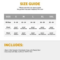 Ladies Halloween Vampire Cheerleader - XX-Large - Black & Red Cheerleader Dress, Black Pompoms And Black & White Sport Socks - Adults Cheer Captain Halloween Trick Or Treat Fancy Dress Costume 17 Ladies Halloween Vampire Cheerleader - XX-Large - Black & Red Cheerleader Dress, Black Pompoms And Black & White Sport Socks - Adults Cheer Captain Halloween Trick Or Treat Fancy Dress Costume -I Love Fancy Dress Ltd Shop 41D3UUgiBKL