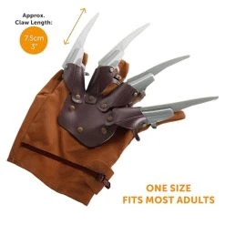 Adults Dream Killer Costume - Red & Green Striped Top, Brown Fedora Hat And Brown Claw Hand - Adults Halloween TV Film Fancy Dress Costume -I Love Fancy Dress Ltd Shop 41DF0SwCM9L