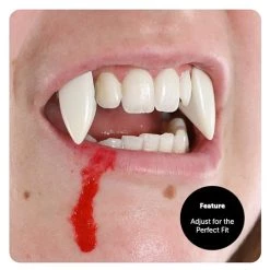 Adhesive Vampire Fangs With Putty - Large White Plastic Fangs Comes In A Red Coffin Box And Dental Adhesive Beads - Perfect For Vampire Dress Up And Halloween Fancy Dress -I Love Fancy Dress Ltd Shop 41DdBRagdqL