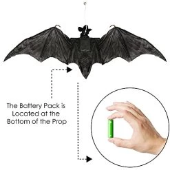 I LOVE FANCY DRESS Bat Halloween Prop Animated Decoration With Flapping Wings - Red Light Up Eyes & Sound Effects - Screeching Bat With Motorised Wings And Head - Halloween Props - Pack Of 1 -I Love Fancy Dress Ltd Shop 41FfbyFkAtL