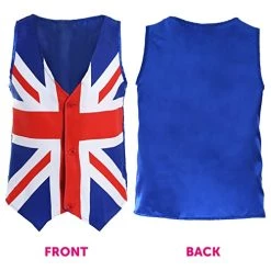 Union Jack Waistcoat And Bowtie - Waistcoat With Union Jack Print And Matching Bowtie - King's Coronation, VE Day, Jubilee, Britain Fancy Dress Costume -I Love Fancy Dress Ltd Shop 41G3 9tGojL