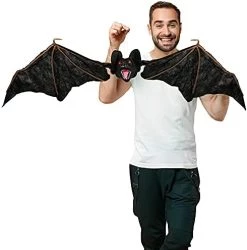 I LOVE FANCY DRESS Bat Halloween Prop Animated Decoration With Flapping Wings - Red Light Up Eyes & Sound Effects - Screeching Bat With Motorised Wings And Head - Halloween Props - Pack Of 1 -I Love Fancy Dress Ltd Shop 41HQAzrC8L. AC