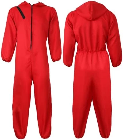 Adults Unisex Bank Robber Fancy Dress Costume - Red Jump Suit With Hood Costume - T.V. Show Fancy Dress 8 Adults Unisex Bank Robber Fancy Dress Costume - Red Jump Suit With Hood Costume - T.V. Show Fancy Dress - Image 8
